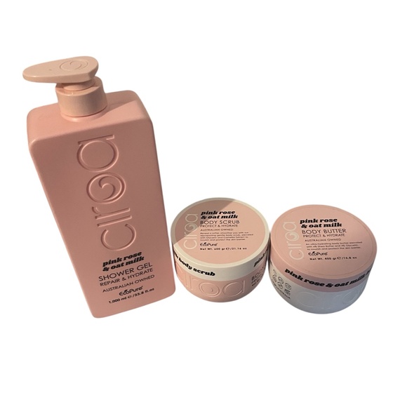 🌸 Ciroa Pink Rose & Oat Milk Spa Trio – Shower Gel + Body Butter + Body Scrub - Picture 2 of 2
